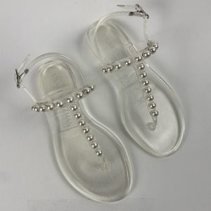 Stuart Wietzman Clear Jelly Rubber Flat Sandals
